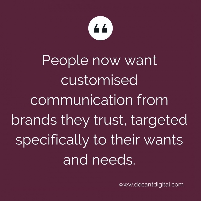 People Want customised communication - quote